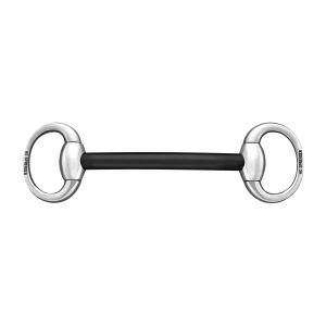 Eggbutt Mullen Mouth 16 mm with oval stainless steel rings - hard carbon, size 135 mm (5 1/4")