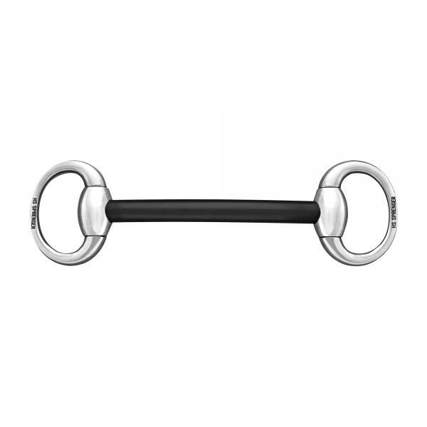Eggbutt Mullen Mouth 16 mm with oval stainless steel rings - hard carbon, size 125 mm (5")