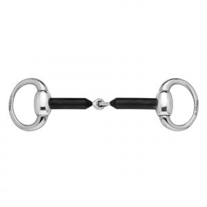 Eggbutt bit 16 mm with oval stainless steel rings - hard carbon, size 135 mm (5 1/4")
