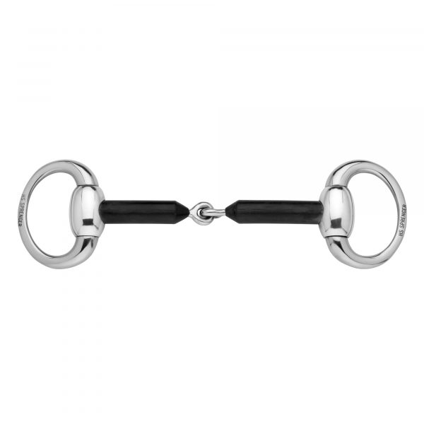 Eggbutt bit 16 mm with oval stainless steel rings - hard carbon, size 135 mm (5 1/4")