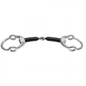 Eggbutt Gag bit 16 mm with stainless steel gag rings - hard carbon, size 145 mm (5 3/4")
