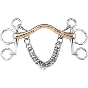 Comfort Mouth Pelham 16 mm rigid mullen mouth bit with port - Aurigan, size 135 mm (5 1/4")