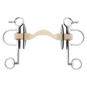 Nathe Pelham 20 mm with soft Mullen Mouth with port and long cheeks - 145 mm (5 3/4")