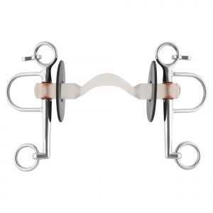 Nathe Pelham 20 mm with hard Mullen Mouth with port and long cheeks - 145 mm (5 3/4")