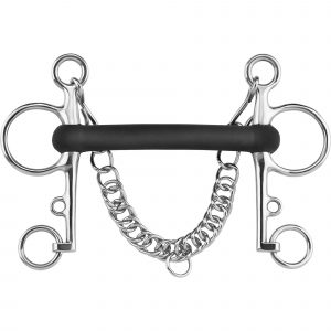 Rubber Mullen Mouth Pelham 18 mm - vulcanic rubber, solid, size 135 mm (5 1/4")