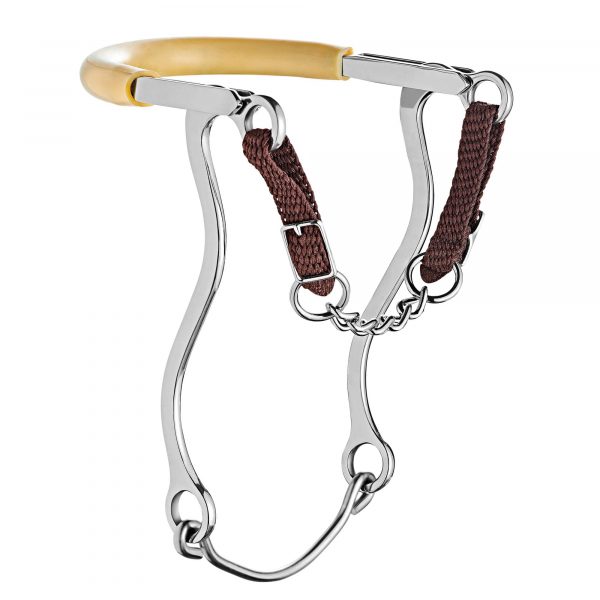 Hackamore with curb chain and stainess steel cheecks