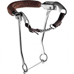Hackamore with curb chain and stainess steel cheeks