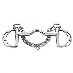 Kimblewick 16 mm rigid mullen mouth with port - Stainless steel, size 135 mm (5 1/4")