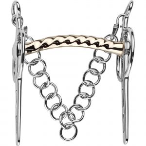 Liverpool bit with curved Mullen mouthpiece 16 mm - German Silver, size 135 mm (5 1/4")