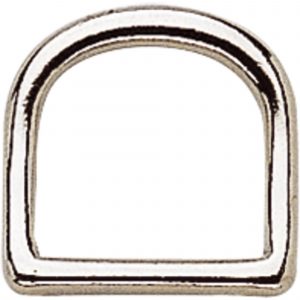 D-Ring, bent - German Silver, 20 mm clear width