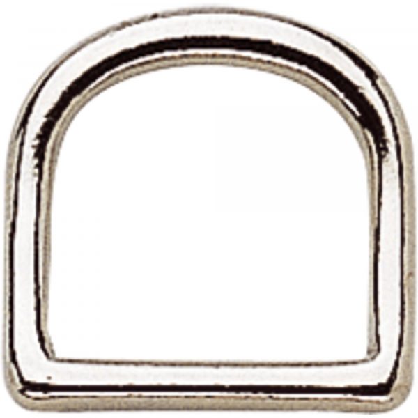D-Ring, bent - German Silver, 20 mm clear width