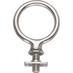Terret, casted with threaded plate - German Silver highly polished