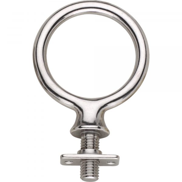 Terret, casted with threaded plate - German Silver highly polished