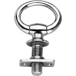 Ring with threaded plate - Stainless steel, 29 mm clear width, 10 mm thread diameter