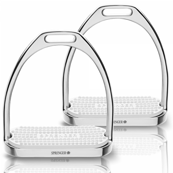 FILLIS Stirrups - Stainless steel, size 110 mm with white rubber pad