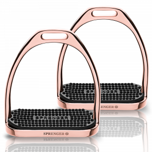 FILLIS Stirrups - Stainless steel rosegold , size 120 mm with black rubber pad