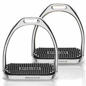 FILLIS Stirrups - Stainless steel, size 120 mm with black rubber pad