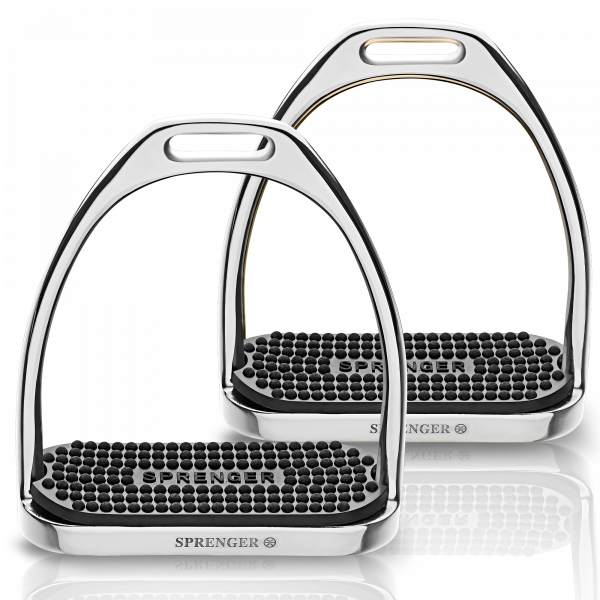FILLIS Stirrups - Stainless steel, size 110 mm with black rubber pad