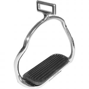 Icelandic stirrups - Stainless steel, size 120 mm with black rubber pad