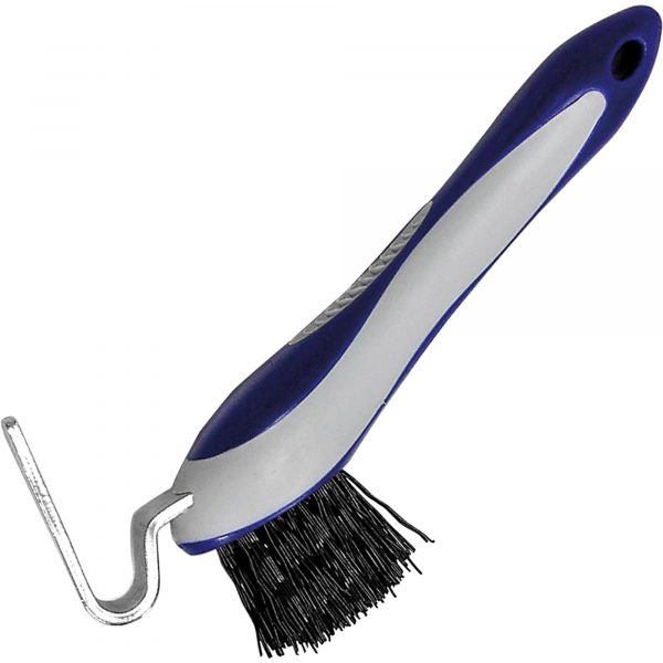 Hoof pick with brush - BLUE LINE blue / grey
