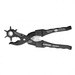 Powerful revolving leather hole punch - 70% less power needed