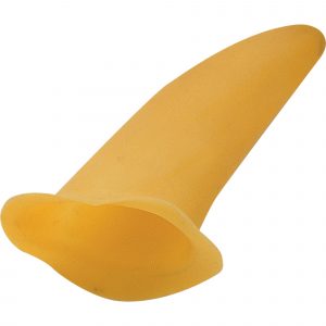 Rubber ear cover with smooth, skin-friendly surface, brown