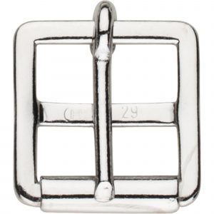 Girth buckle with fixed roller - Steel nickel plated, 29 mm clear width