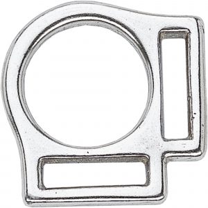Halter square - brass nickel plated, 25 mm clear width