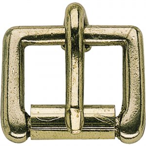 Buckle with roller - brass polished, 29 mm clear width