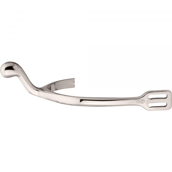 Swan Neck spurs - German Silver highly polished, 40 mm rounded w/ no rowel