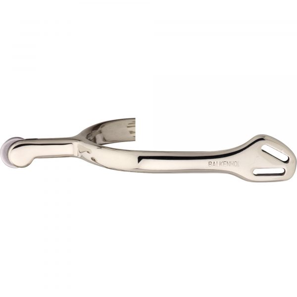 Balkenhol spurs for ladies with Balkenhol fastening - German Silver highly polished, 40 mm rounded