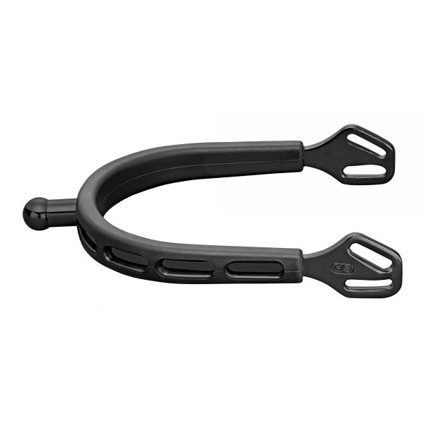 ULTRA fit EXTRA GRIP spurs "Black Series" with Balkenhol fastening - Stainless steel anthracite, 20 mm ball-shaped