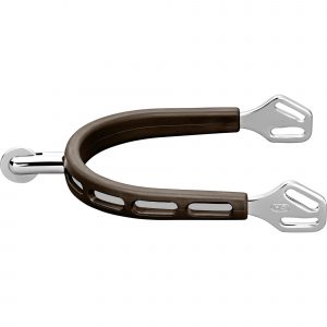ULTRA fit BROWN GRIP spurs with Balkenhol fastening - Stainless steel, 30 mm rounded