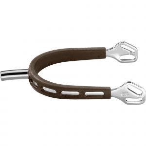 ULTRA fit BROWN GRIP spurs with Balkenhol fastening - Stainless steel, 35 mm flat