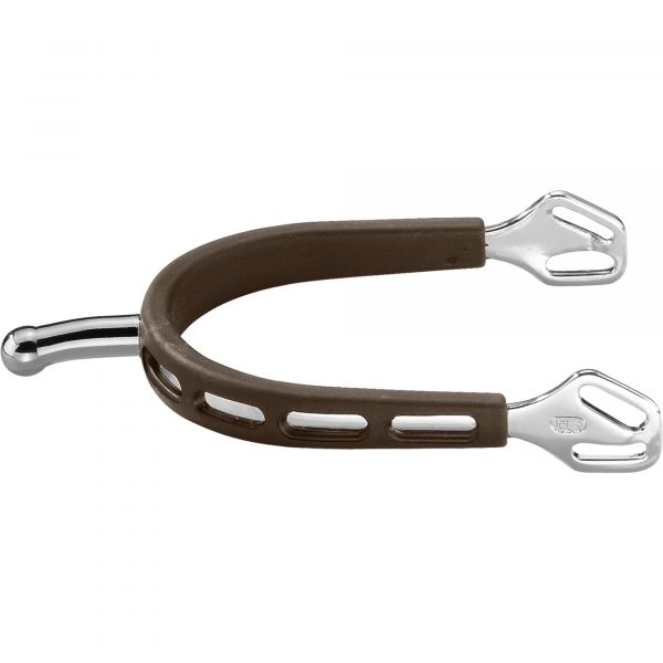 ULTRA fit BROWN GRIP spurs with Balkenhol fastening - Stainless steel, 30 mm ball-shaped