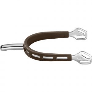 ULTRA fit BROWN GRIP spurs with Balkenhol fastening - Stainless steel, 35 mm rounded