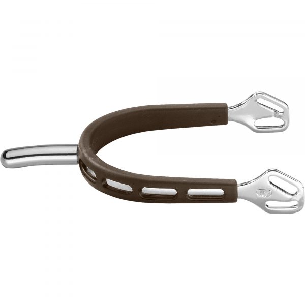 ULTRA fit BROWN GRIP spurs with Balkenhol fastening - Stainless steel, 35 mm rounded