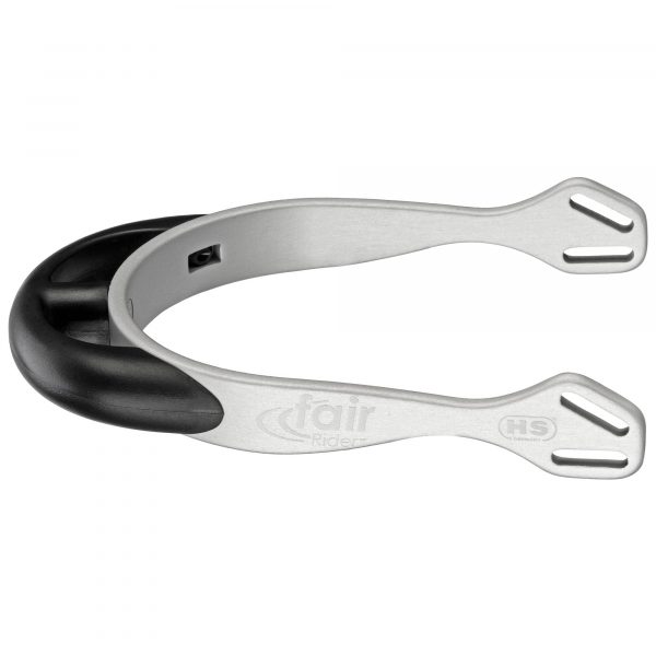 fairRider spurs - aluminium silver, neck 20mm black thick rounded