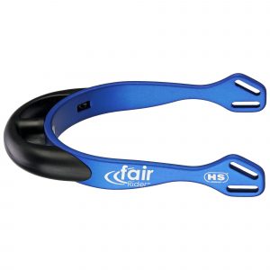 fairRider spurs - aluminium blue, neck 20mm black thick rounded