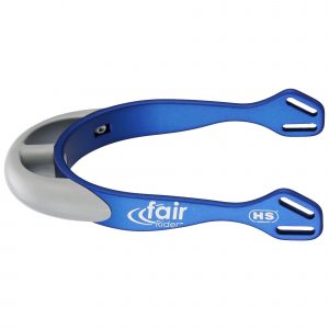 fairRider spurs - aluminium blue, neck 20mm silver thick rounded