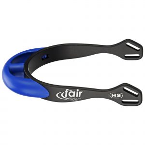fairRider spurs - aluminium black, neck 20mm blue thick rounded
