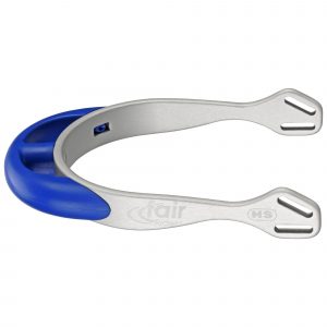 fairRider spurs - aluminium silver, neck 20mm blue thick rounded