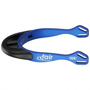 fairRider spurs - aluminium blue, neck 25mm black thin rounded