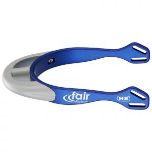 fairRider spurs - aluminium blue, neck 25mm silver thin rounded