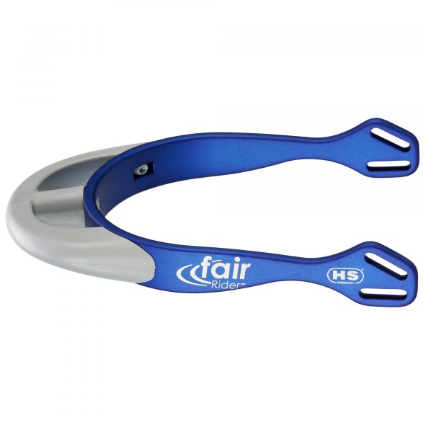 fairRider spurs - aluminium blue, neck 25mm silver thin rounded