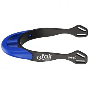 fairRider spurs - aluminium black, neck 25mm blue thin rounded