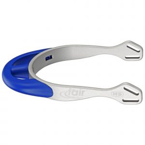 fairRider spurs - aluminium silver, neck 25mm blue thin rounded