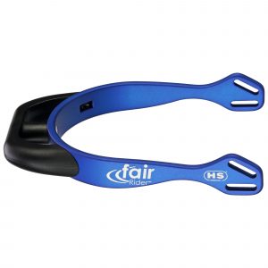 fairRider spurs - aluminium blue, neck 20mm black round flattened
