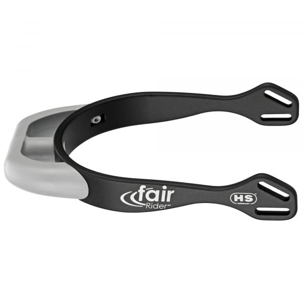 fairRider spurs - aluminium black, neck 20mm silver round flattened