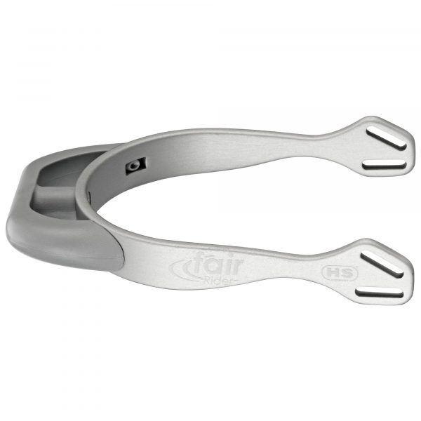 fairRider spurs - aluminium silver, neck 20mm black round flattened